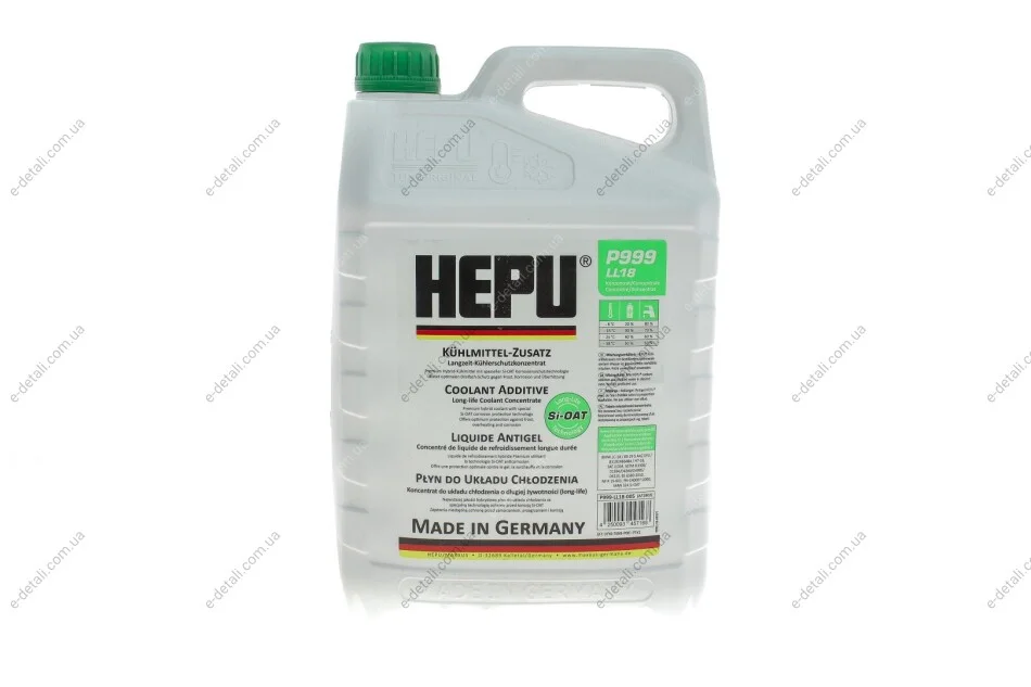 Антифриз (зеленый) (5L) (1:1=-37°C) (концентрат) HEPU P999-LL18-005 (фото 1)