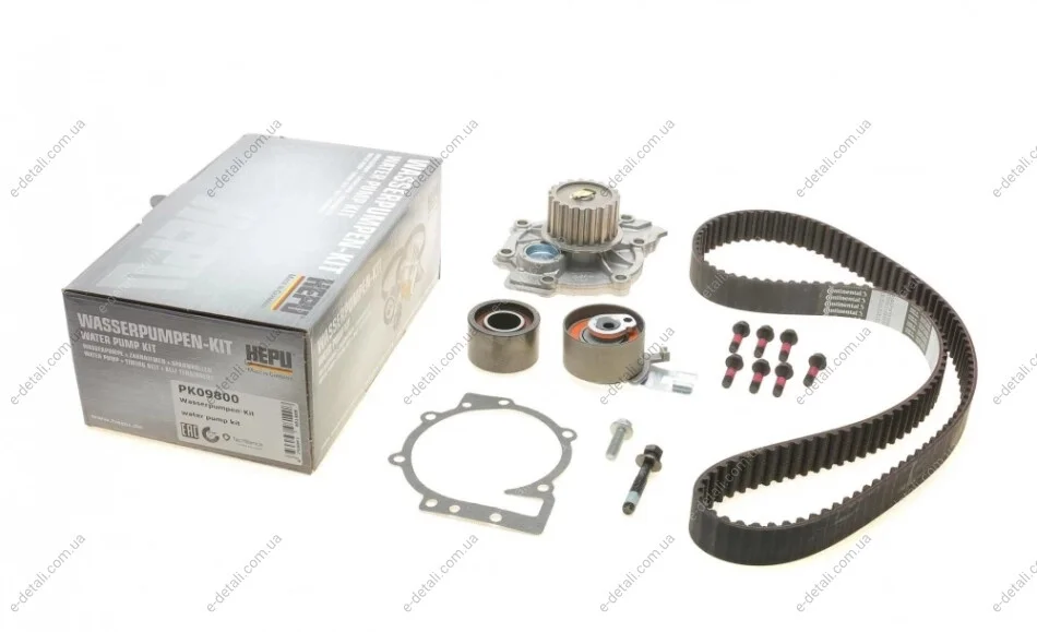 Комплект ГРМ + помпа Volvo C30/C70/S60/S40/S80 2.0-2.4D 01- (132x28) HEPU PK09800 (фото 1)
