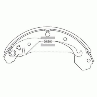 Комплект тормозных колодок из 4 шт. барабанов Hi-Q (SANGSIN) SA102