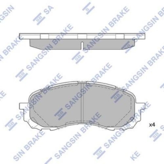 Комплект тормозных колодок из 4 шт. дисков Hi-Q (SANGSIN) SB SP1629