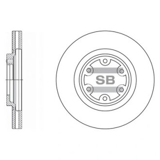 Диск гальмівний (кратно 2) передній (вентильований) Terracan (D=280.1mm) HI-Q Hi-Q (SANGSIN) SD1049