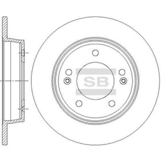 Тормозной диск задний Hi-Q (SANGSIN) SD1085 (фото 1)