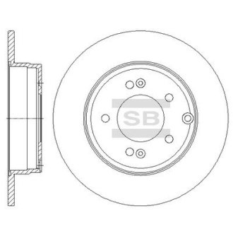 Гальмівний диск задній Hi-Q (SANGSIN) SD1099 (фото 1)