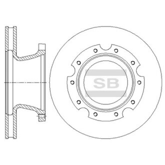Диск тормозной (кратно 2) передний (вентилируемый) Mighty 2, County (D=303.8mm) Hi-Q (SANGSIN) SD1104