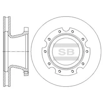 Диск тормозной (кратно 2) передний (вентилируемый) Mighty 2, County (D=303.8mm) Hi-Q (SANGSIN) SD1104