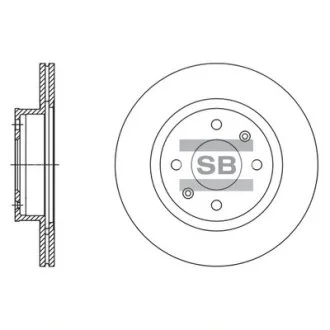 Диск гальмівний (кратно 2) передній (вентильований) Hyundai I10 (08-)(D=252.0mm) HI-Q Hi-Q (SANGSIN) SD1140
