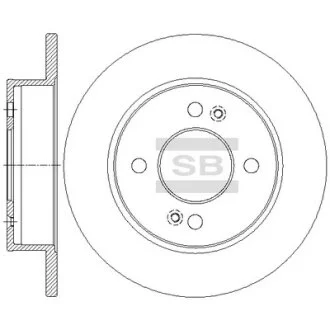 Диск гальмівний (кратно 2) задній Hyundai I10 (D=234.0mm) HI-Q Hi-Q (SANGSIN) SD1147