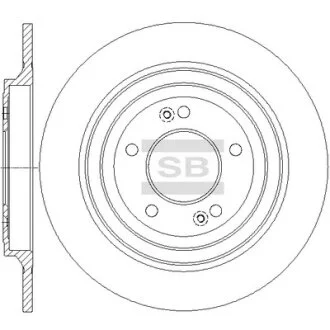 Диск гальмівний (кратно 2) задній Tucson (15-) (D=302.0mm) HI-Q Hi-Q (SANGSIN) SD1152