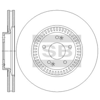 Диск гальмівний (кратно 2) передній (вентильований) Hyundai Palisade (D=340.0mm) HI-Q Hi-Q (SANGSIN) SD1163