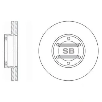 Диск гальмівний (кратно 2) передній (вентильований) Kia Pregio (-05) (D=257.8mm) HI-Q Hi-Q (SANGSIN) SD2027