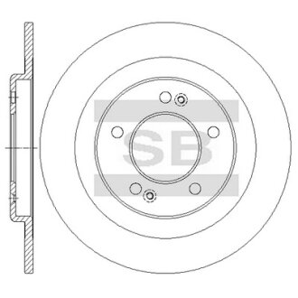 Диск гальмівний (кратно 2) задній Kia Ceed (12-) (D=284.0mm) HI-Q Hi-Q (SANGSIN) SD2074