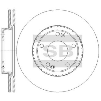 Диск гальмівний (кратно 2) передній (вентильований) Kia Niro (16-) (D=280.0mm) HI-Q Hi-Q (SANGSIN) SD2083
