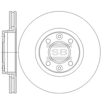Диск гальмівний (кратно 2) передній (вентильований) Renault Captur 0.9 (13-) (D=257.8mm) HI-Q Hi-Q (SANGSIN) SD3069