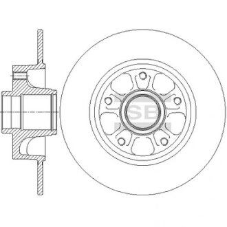 Диск гальмівний (кратно 2) задній Renault Fluence (10-) (D=260.0mm) HI-Q Hi-Q (SANGSIN) SD3070