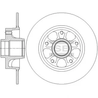 Диск гальмівний (кратно 2) задній Renault Fluence (10-) (D=260.0mm) HI-Q Hi-Q (SANGSIN) SD3070