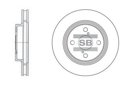 Тормозной диск передний Hi-Q (SANGSIN) SD4006