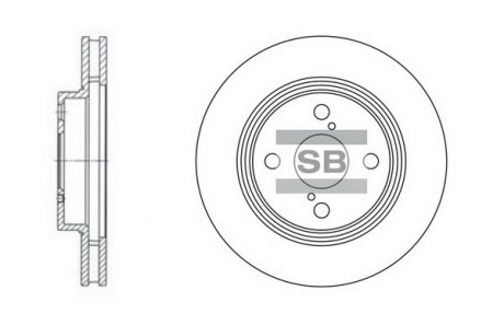 Тормозной диск передний Hi-Q (SANGSIN) SD4006 (фото 1)