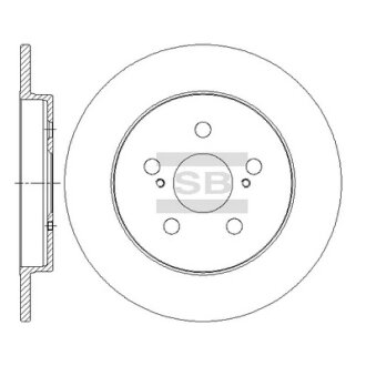 Диск гальмівний (кратно 2) задній Toyota Prius (09-) (D=259.0mm) HI-Q Hi-Q (SANGSIN) SD4060