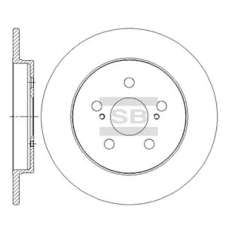 Диск гальмівний (кратно 2) задній Toyota Prius (09-) (D=259.0mm) HI-Q Hi-Q (SANGSIN) SD4060