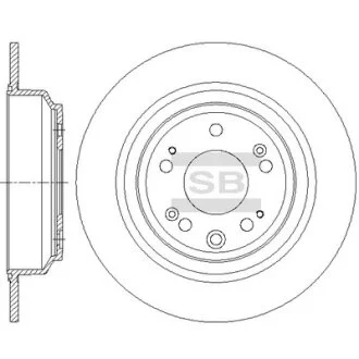Диск гальмівний (кратно 2) задній Honda Accord VIII (08-) (D=304.8mm) HI-Q Hi-Q (SANGSIN) SD4117
