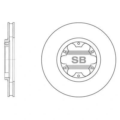 Диск гальмівний (кратно 2) передній (вентильований) Nissan Navara D22 (03-) (D=282.7mm) HI-Q Hi-Q (SANGSIN) SD4214 (фото 1)