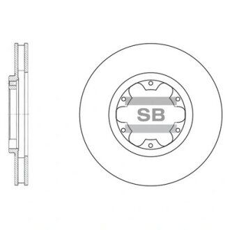Диск тормозной (кратно 2) передний (вентилируемый) Nissan Navara D22 (03-) (D=28 Hi-Q (SANGSIN) SD4214
