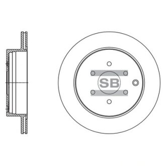 Диск тормозной (кратно 2) задний (вентилируемый) Nissan Pathfinder R51 (05-) (D= Hi-Q (SANGSIN) SD4244