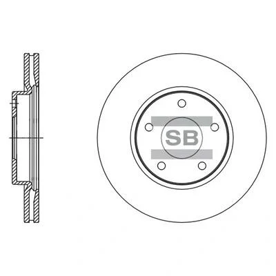 Диск гальмівний (кратно 2) передній (вентильований) Nissan Juke F15 (10-) (D=279.6mm) HI-Q Hi-Q (SANGSIN) SD4245 (фото 1)