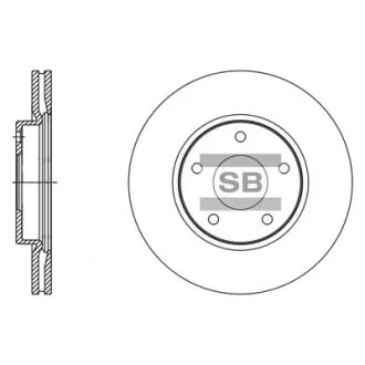 Диск гальмівний (кратно 2) передній (вентильований) Nissan Juke F15 (10-) (D=279.6mm) HI-Q Hi-Q (SANGSIN) SD4245