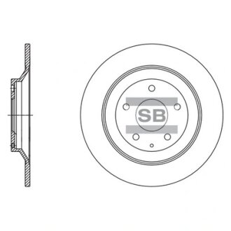 Диск гальмівний (кратно 2) задній Mazda CX-5 KE, GH (11-) (D=303.0mm) HI-Q Hi-Q (SANGSIN) SD4425