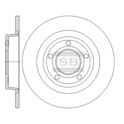 Диск гальмівний (кратно 2) задній Mazda 3 BK (03-) (D=279.9mm) HI-Q Hi-Q (SANGSIN) SD4427 (фото 1)