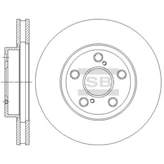 Диск гальмівний (кратно 2) передній (вентильований) Toyota Prius ZVW3 (09-) (D=254.7mm) HI-Q Hi-Q (SANGSIN) SD4629