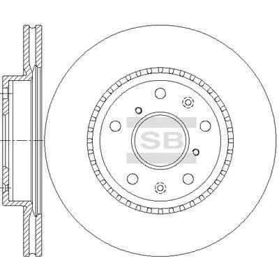 Диск гальмівний (кратно 2) передній (вентильований) Suzuki SX4 (06-) (D=279.6mm) HI-Q Hi-Q (SANGSIN) SD4811 (фото 1)