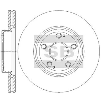 Диск гальмівний (кратно 2) передній (вентильований) Toyota Avensis (05-) (D=295.0mm) HI-Q Hi-Q (SANGSIN) SD4927