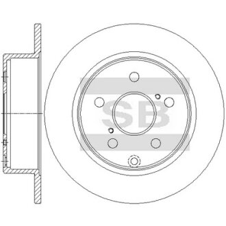 Диск гальмівний (кратно 2) задній Toyota Avensis (T25) (03-) (D=279.6mm) HI-Q Hi-Q (SANGSIN) SD4929