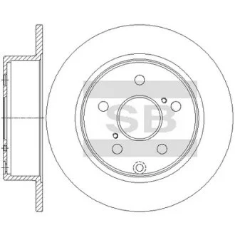 Диск гальмівний (кратно 2) задній Toyota Avensis (T25) (03-) (D=279.6mm) HI-Q Hi-Q (SANGSIN) SD4929