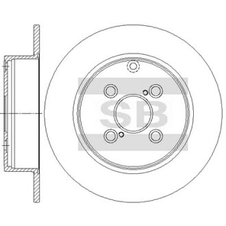 Диск гальмівний (кратно 2) задній Toyota Corolla (02-) (D=279.0mm) HI-Q Hi-Q (SANGSIN) SD4936