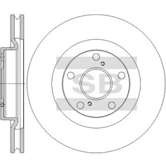 Диск гальмівний (кратно 2) передній (вентильований) Toyota RAV 4 IV (12-) (D=296.0mm) HI-Q Hi-Q (SANGSIN) SD4961