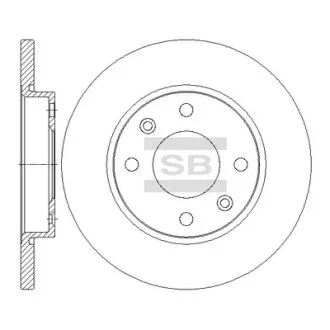 Диск гальмівний (кратно 2) передній Peugeot 206 (07-) (D=247.3mm) HI-Q Hi-Q (SANGSIN) SD5006