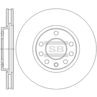 Диск гальмівний (кратно 2) передній (вентильований) Opel Astra G, H (D=279.8mm) HI-Q Hi-Q (SANGSIN) SD5110