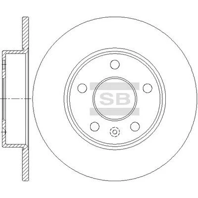 Диск тормозной (кратно 2) задний Opel Astra G, H (D=264.0mm) Hi-Q (SANGSIN) SD5113 (фото 1)