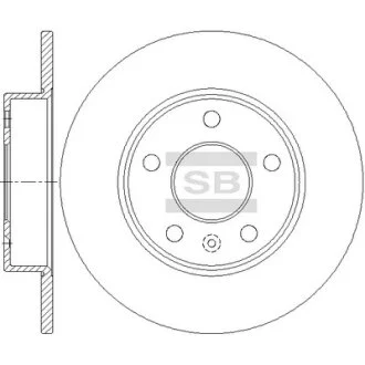 Диск тормозной (кратно 2) задний Opel Astra G, H (D=264.0mm) Hi-Q (SANGSIN) SD5113