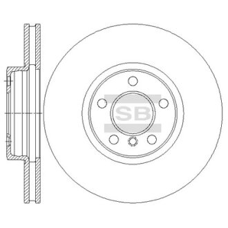 Диск гальмівний (кратно 2) передній (вентильований) BMW X5 (-06) (D=331.9mm) HI-Q Hi-Q (SANGSIN) SD5202