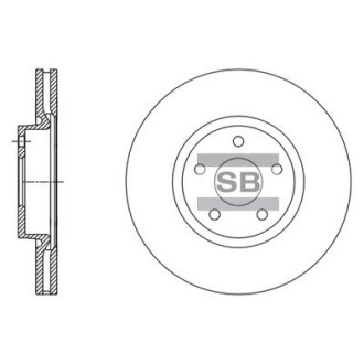 Тормозной диск передний Hi-Q (SANGSIN) SD5304