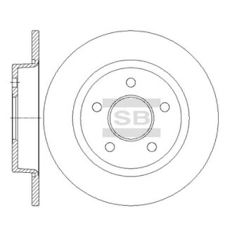 Диск гальмівний (кратно 2) задній Ford Focus C-MAX (03-) (D=264.8mm) HI-Q Hi-Q (SANGSIN) SD5307
