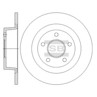 Диск гальмівний (кратно 2) задній Transit Connect (02-) (D=277.8mm) HI-Q Hi-Q (SANGSIN) SD5310