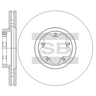 Диск гальмівний (кратно 2) передній (вентильований) Ford Transit RWD (06-) (D=300.0mm) HI-Q Hi-Q (SANGSIN) SD5311