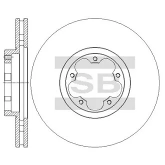 Диск гальмівний (кратно 2) передній (вентильований) Ford Transit RWD (06-) (D=300.0mm) HI-Q Hi-Q (SANGSIN) SD5311