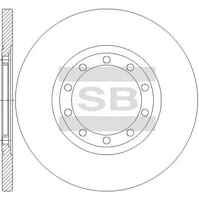 Диск гальмівний (кратно 2) задній Ford Transit (06-) (D=280.0mm) HI-Q Hi-Q (SANGSIN) SD5345 (фото 1)