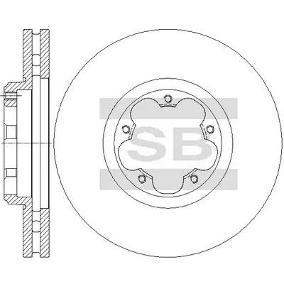 Диск гальмівний (кратно 2) передній (вентильований) Ford Transit Custom (12-) (D=288.0mm) HI-Q Hi-Q (SANGSIN) SD5353 (фото 1)